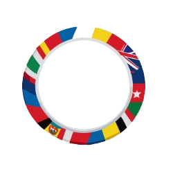 a circle with country flags